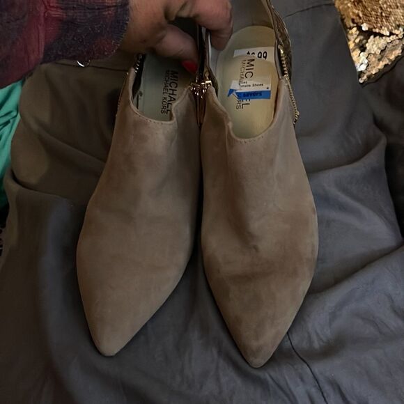 MICHAEL KORS Dawson suede & snakeskin leather  BOOTIES/boots/shoes/heels 9M - Picture 8 of 8